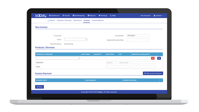 Customising Invoices is easy in Solpay